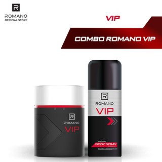 COMBO Nước hoa nam cao cấp Romano VIP 50ml VÀ xịt khử mùi VIP150ml