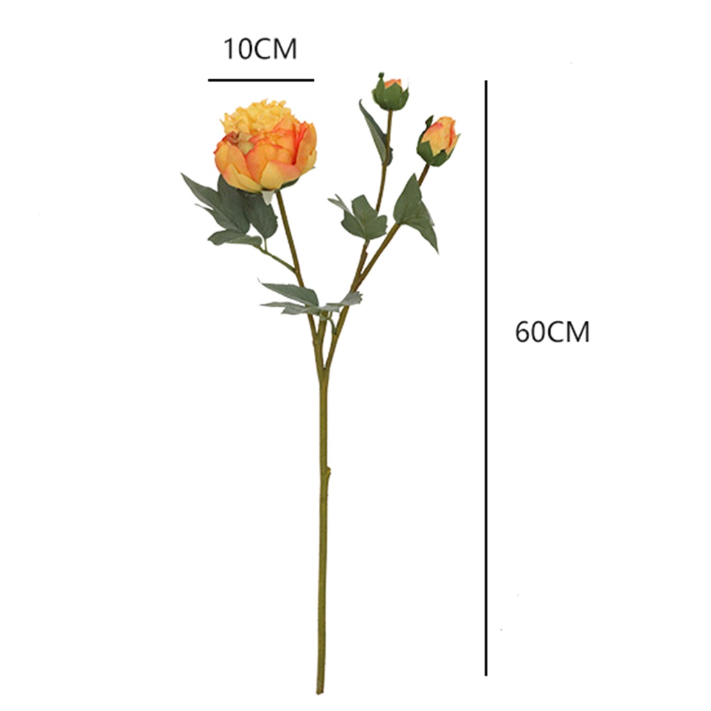 Hoa Mẫu Đơn Nhân Tạo 3 Đầu Trang Trí Bàn