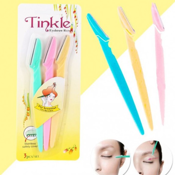 Combo 3 Dao Cạo Chân Mày Tinkle Tineke Eyebrow Razor Có Màng Bảo Vệ