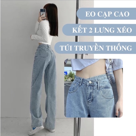 [ Chuyên Sỉ ] QUẦN JEAN NỮ ỐNG SUÔNG LƯNG CAO MẪU KHÓA KIỂU SANG CHẢNH, M2071, PHONG CÁCH TRẺ TRUNG NĂNG ĐỘNG