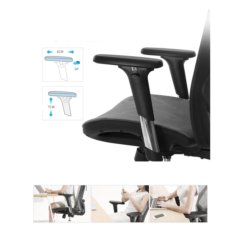 Sihoo M57 M57B Ghế Văn Phòng Công Thái Học Chính Hãng Tựa Đầu Vai Đỡ Cột Sống Linh Hoạt