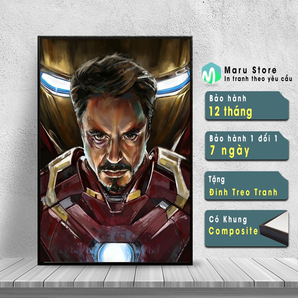 Tranh Canvas Marvel Iron Man Trang Trí Phòng Siêu Ngầu