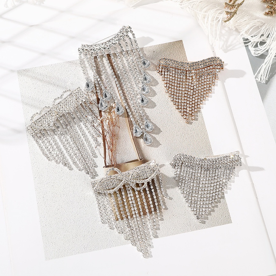 Kẹp tóc hình cánh thiên thần đính kim cương giả phối tua rua thời trang dành cho nữ