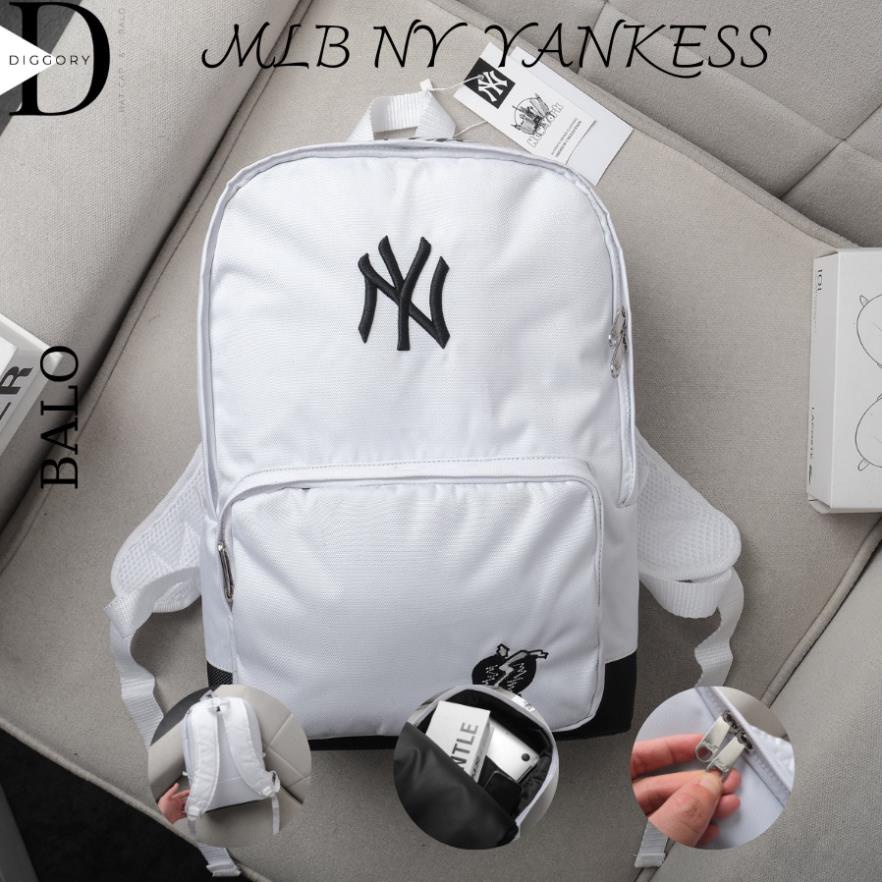 Balo ML.B NY Yankess chất polyeste đáy da si chống thấm nước tốt,logo thêu cực nét, đầy đủ tem tag sản phẩm
