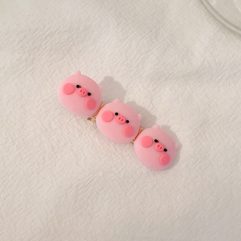 Kẹp Tóc Nhựa Hình Chú Heo Hoạt Hình Dễ Thương Cho Nữ