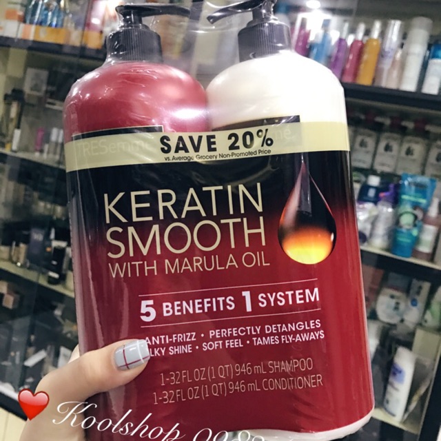 Bộ dầu gội xả Tresemme Keratin Smooth 2 x 964ml của Mỹ phục hồi tóc