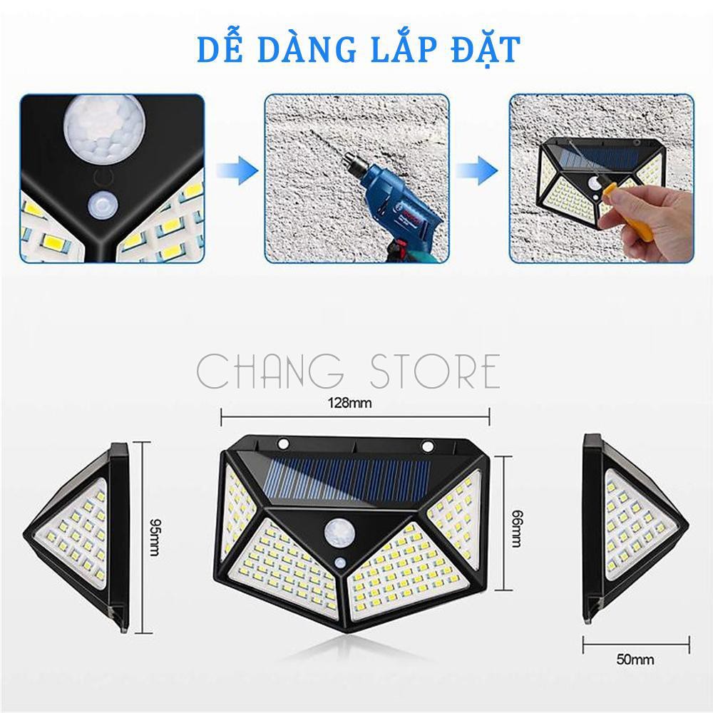 Đèn năng lượng mặt trời Solar 100LED 3 chế độ siêu sáng