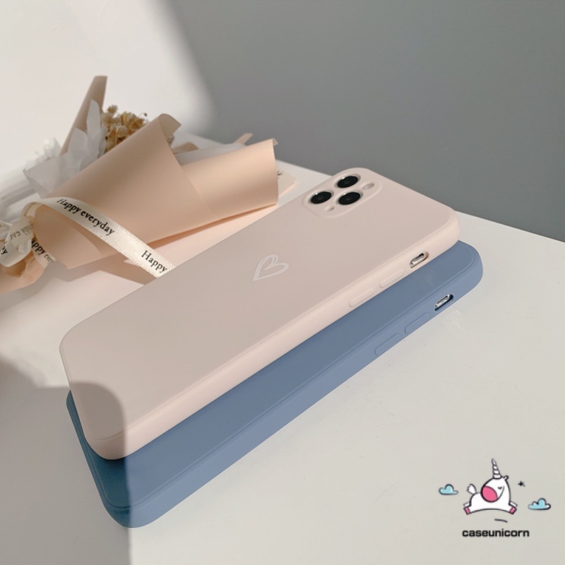 Ốp Điện Thoại Tpu Mềm Màu Kẹo Hình Trái Tim Cho Iphone 11 12 Pro Max X Xr Xs Max 6 6s 7 8 Plus Se 2020 Edge 12