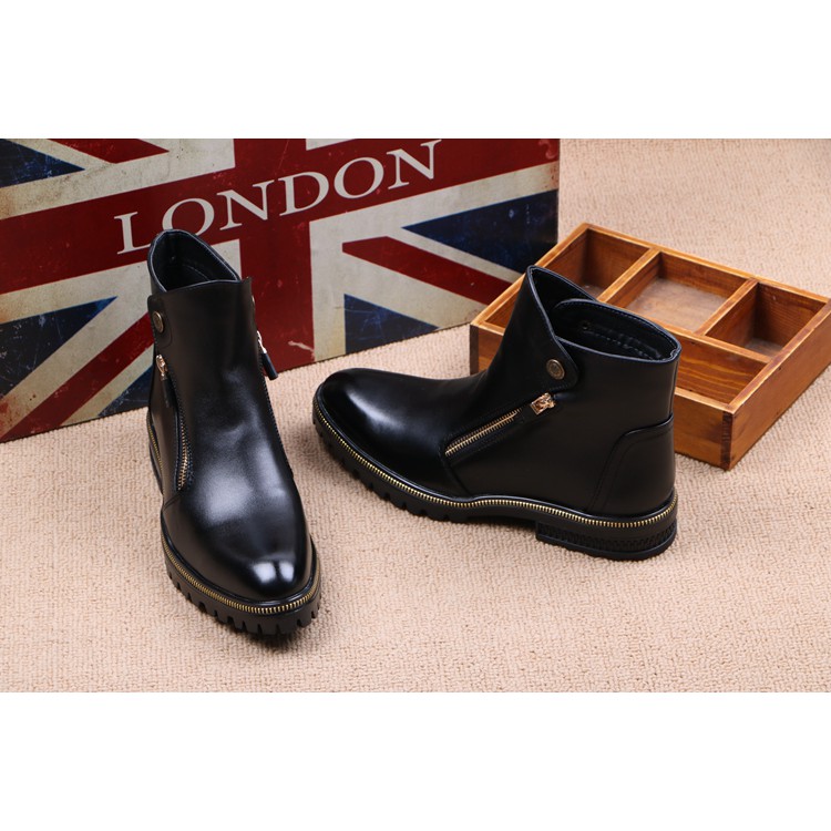 Giày Nam Cao Cổ Da Bò Loại 1 Cao Cấp Khóa Kéo Thời Thượng | BigBuy360 - bigbuy360.vn