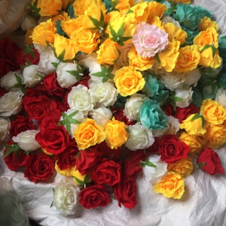 Combo 100 đầu bông hoa hồng lụa cao cấp