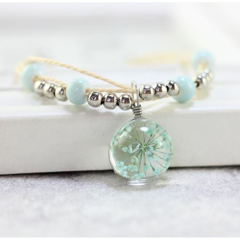 Vòng tay gốm ép hoa 3 sợi nhiều hạt | BigBuy360 - bigbuy360.vn