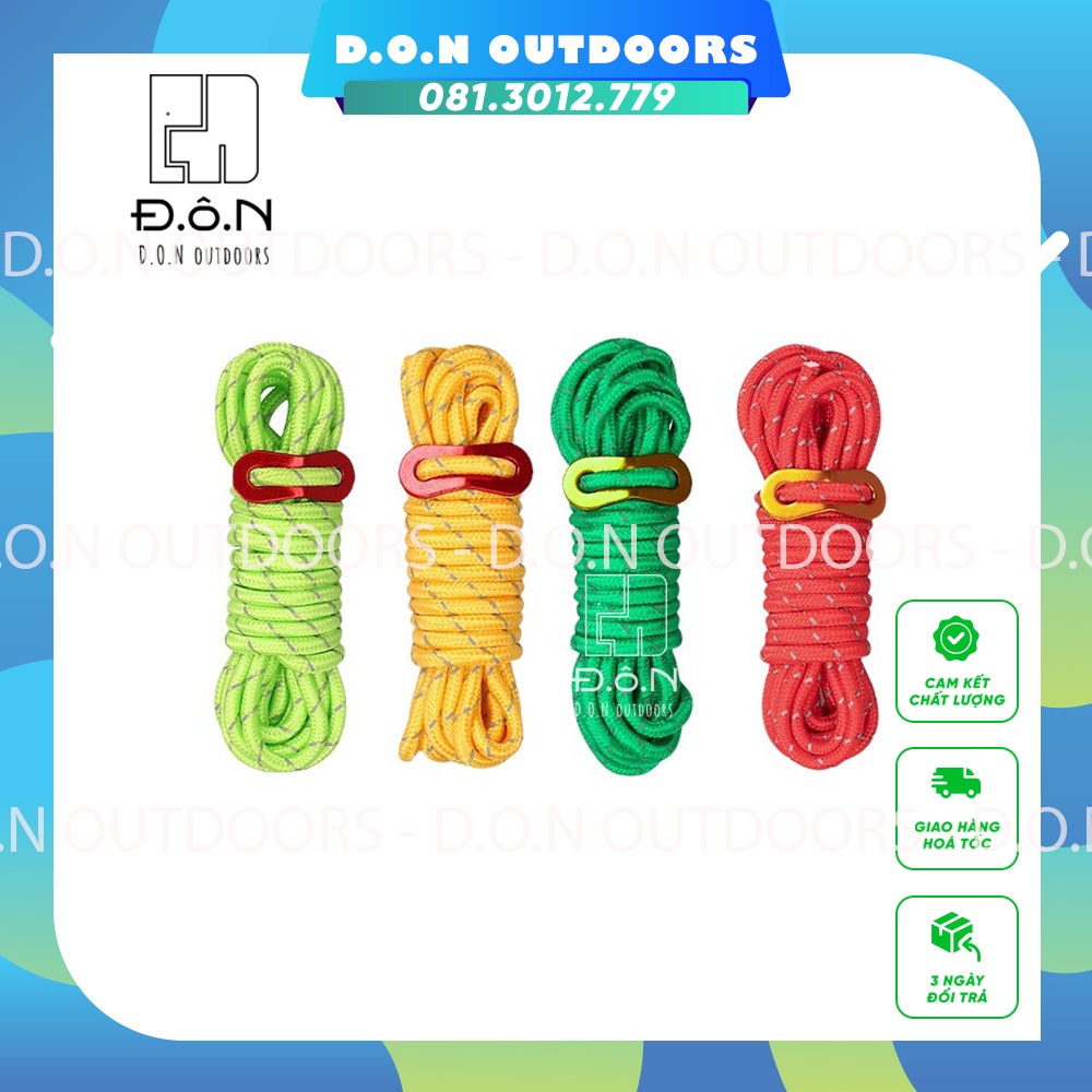 1 Cuộn Dây Cột Lều, Cột Tăng Võng Lõi Đặc Ruột Có Phản Quang Nhiều Màu Dài 4m - D.O.N OUTDOORS