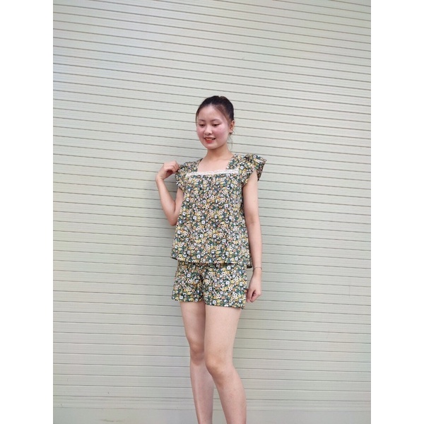 Bộ mặc nhà thô hoa nhí Quảng Châu cao cấp - Ảnh chụp thật SP