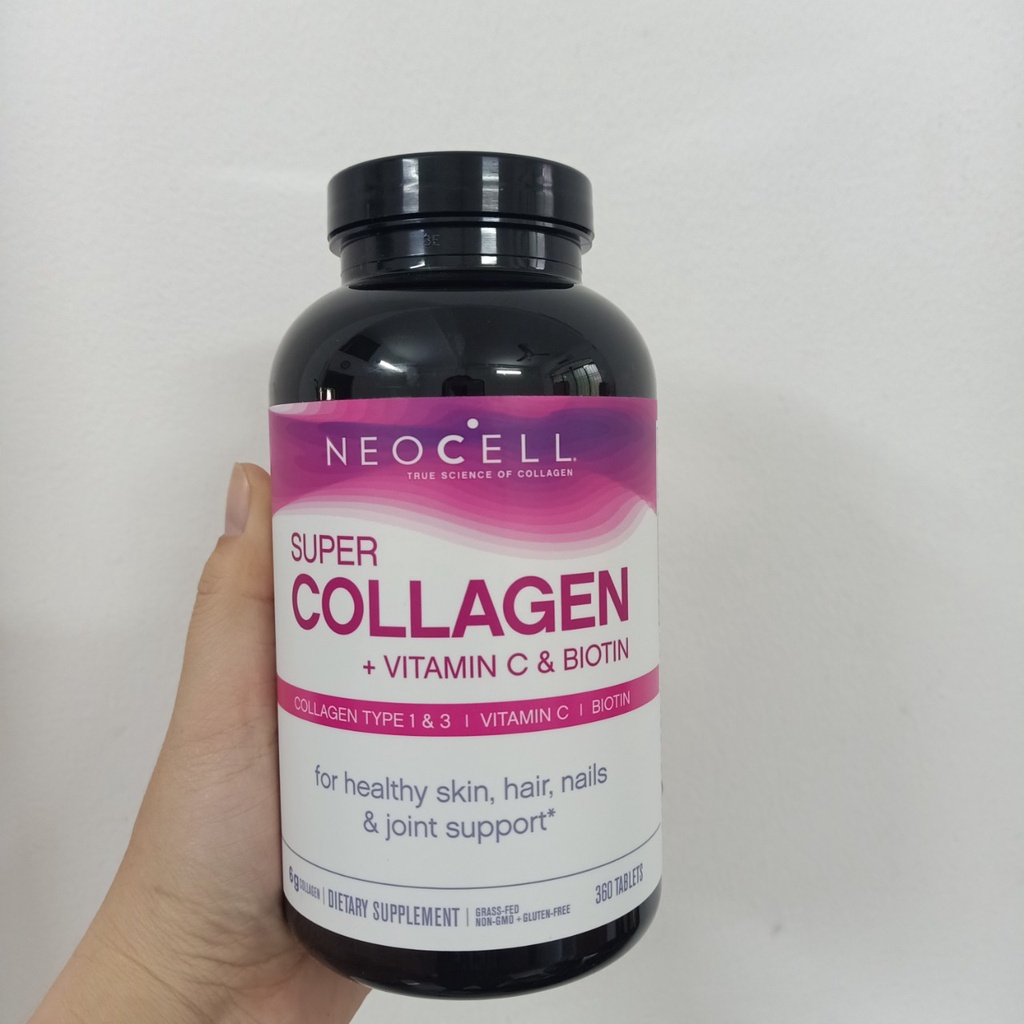 Viên Uống Super Collagen Neocell +C 6000 Mg type 1 - 3 Neocell 360