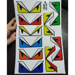 DDXM-V12  TEM NỔI HÌNH CẶP MẮT FENDI, DECAL TRANG TRÍ XE, TEM DÁN XE MÁY, STICK NỔI