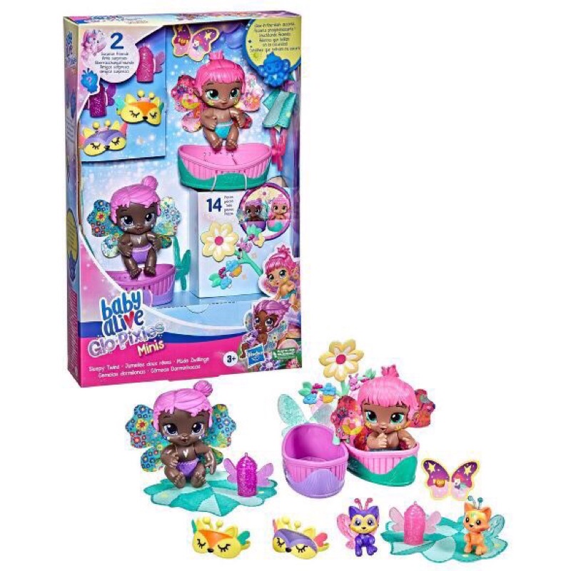 Set 2 búp bê baby alive mini 14 món