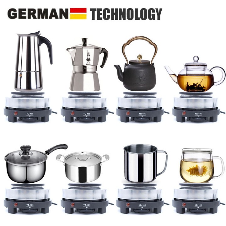 Bếp Điện Mini Dùng Cho Ấm Pha Cafe Moka Pot, Công Suất 500W, Không Kén Nồi, Bếp Điện Pha Trà, Cafe, Đun Sáp