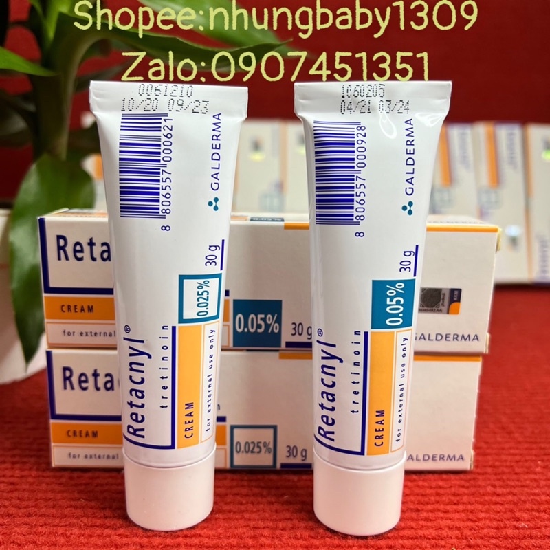 Retacnyl Tretinoin 0.025% 0.05% (30g) chống lão hoá,mụn da sần sùi