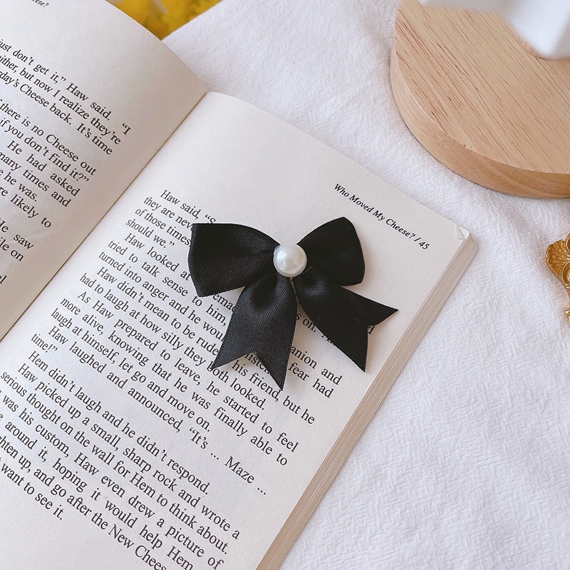 Kẹp Tóc Nơ Đính Ngoc Trai Thời Trang Xinh Xắn Cho Nữ