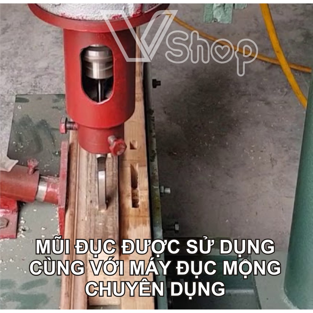 Mũi đục gỗ chuyên dụng, lưỡi đục lỗ mộng vuông, dùng cho máy làm mộng, thép hợp kim, bền và sắc bén