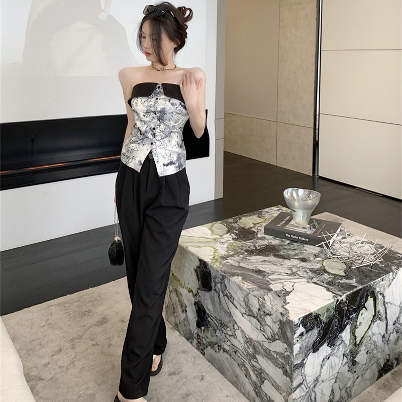 Áo Ống In Màu Nhuộm Hở Vai Thời Trang Mùa Hè Dễ Phối Đồ