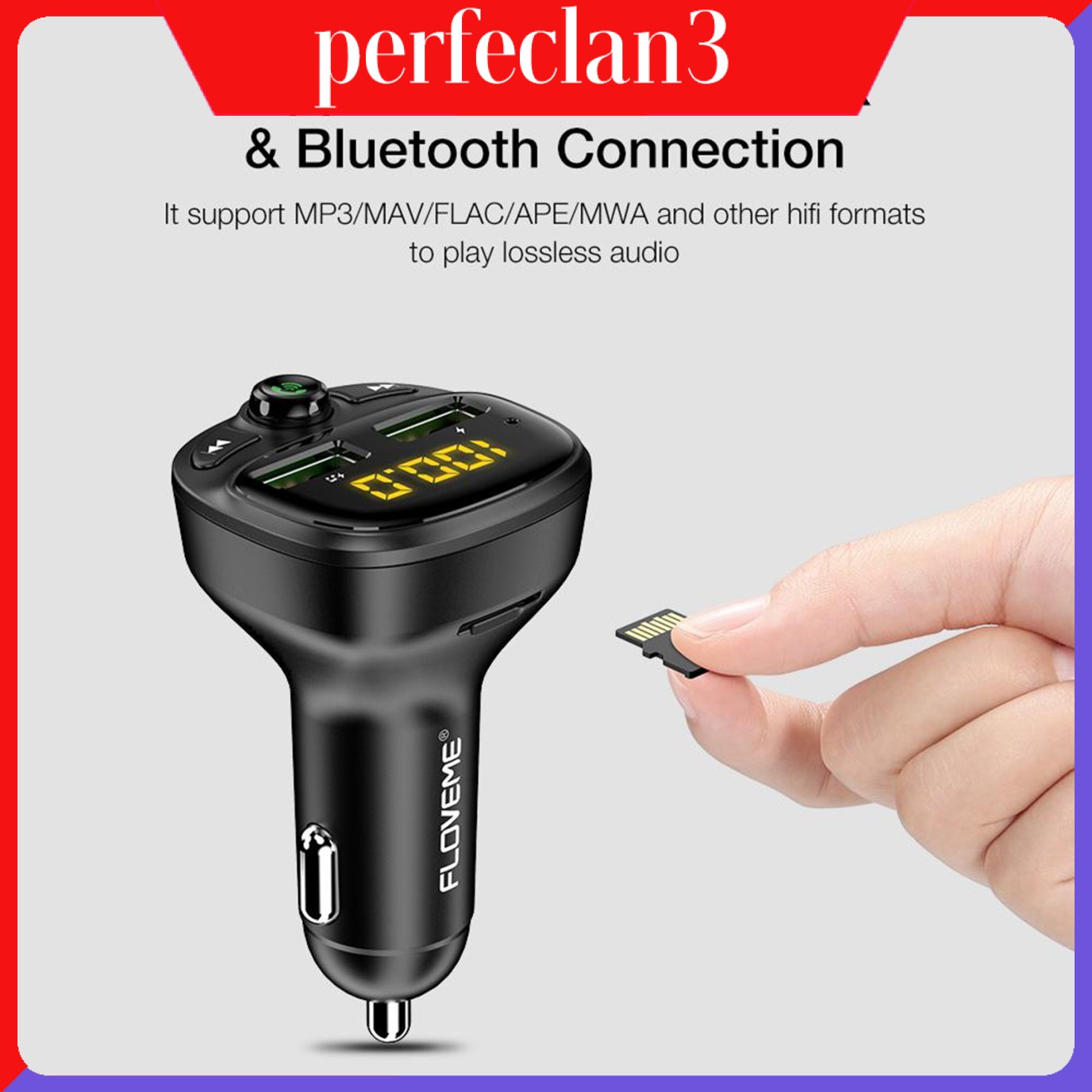 Củ Sạc Trên Ô Tô Kết Nối Bluetooth V5.0 Fm