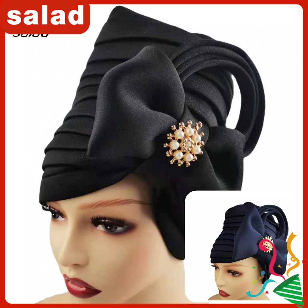 Mũ Turban Vải Satin Màu Trơn Thoải Mái Dùng Hàng Ngày