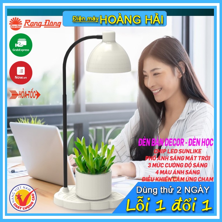 Đèn học để bàn cảm ứng Rạng Đông RD-RL-60, Chip LED thông minh Sunlike, 4 màu ánh sáng