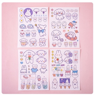 Set 4 Tờ Sticker Dễ Thương