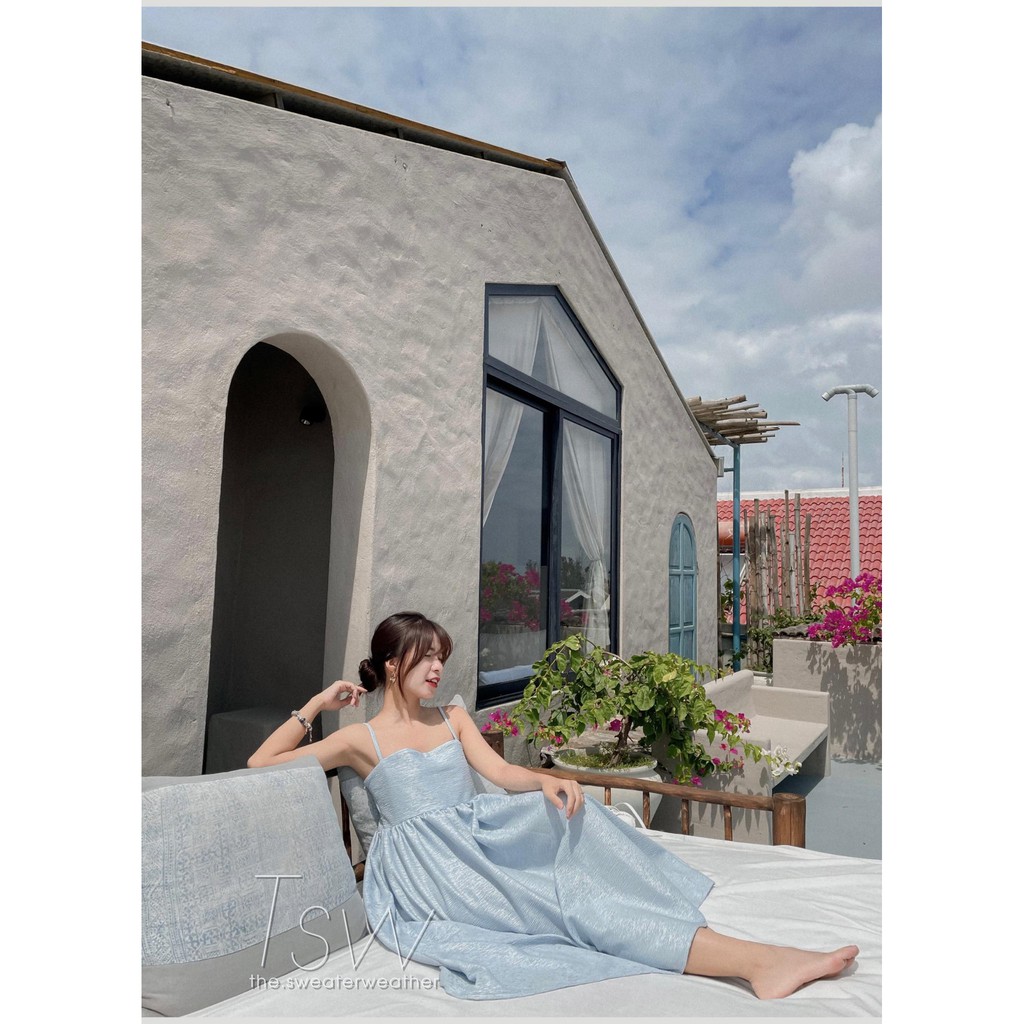 [Mã SKAMA06 giảm 8% tối đa 50K đơn 250K] Váy 2 dây babydoll gấm form rộng có túi bên TSW (Ảnh thật) | BigBuy360 - bigbuy360.vn