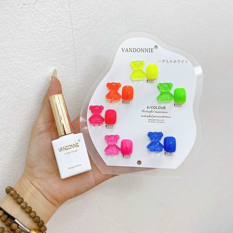 Sơn gel neon set 6 chai ( Tặng bảng màu )