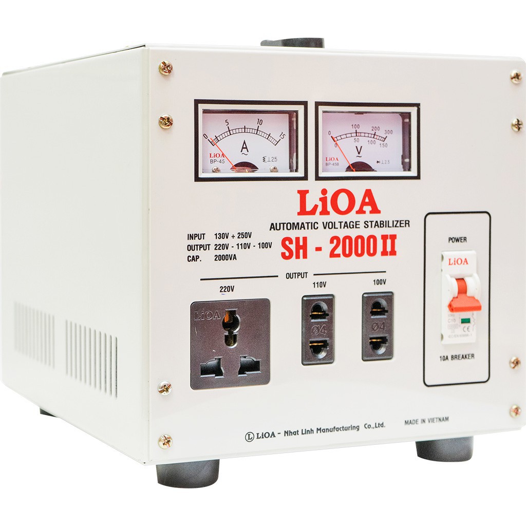 Ổn áp 1 pha LIOA SH-2000 II 2.0kVA điện áp vào 150V(130V) - 250V ( Thế hệ mới 2018 )