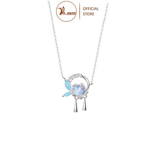 Dây chuyền bạc sang trọng đính đá màu xanh ngọc dành cho nữ  ANTA Jewelry - ATJ7030D