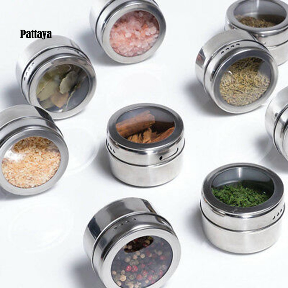 Hộp Đựng Gia Vị Bằng Thép Không Gỉ Có Nam Châm Chống Bụi Tiện Dụng | BigBuy360 - bigbuy360.vn