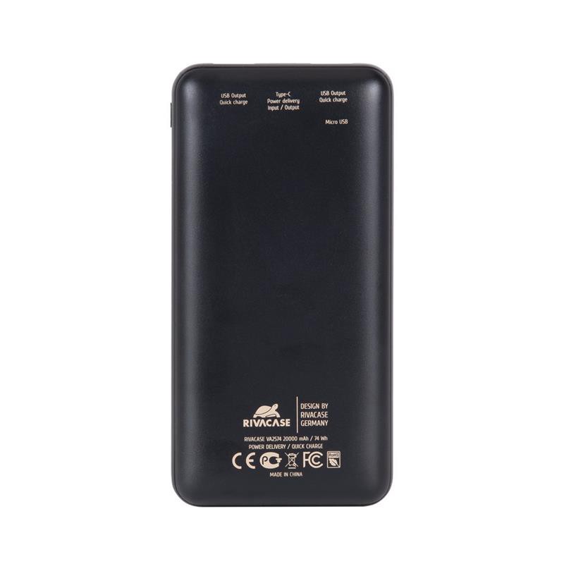 Pin Dự Phòng Sạc Nhanh Rivacase VA2574 20.000mAh Quick Charge 3.0 - Hàng Chính Hãng