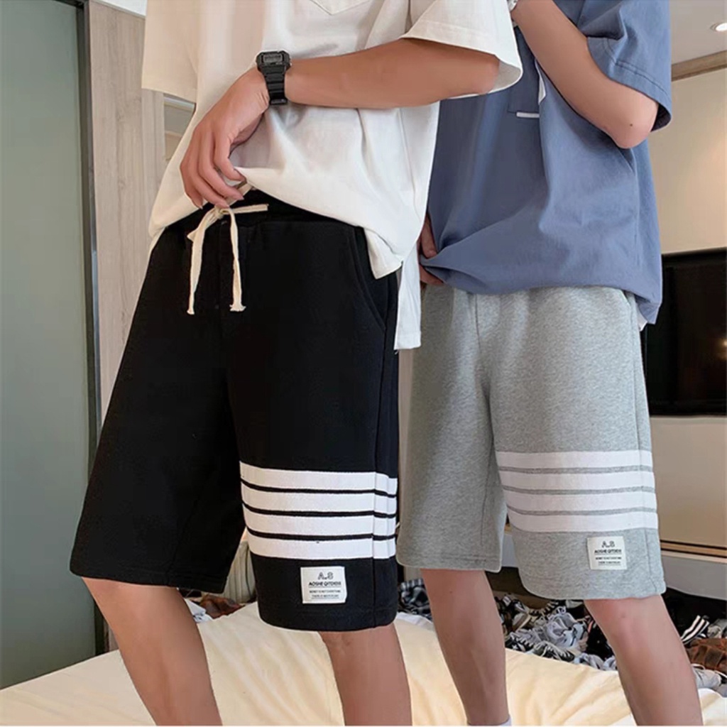 Quần Shorts Nam Basic Dáng Suông Phối Sọc Đơn Giản Lưng Thun Co Giãn Thời Trang ZENKODLMEN SHORTS NAM 9000016