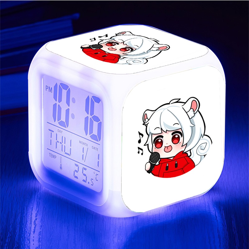 Đồng hồ báo thức để bàn in hình HERO TEAM ver MẮT TRÒN XOE Simmy Phong cận Siro Mr Vịt Sammy Đào Kairon Kamui đèn led