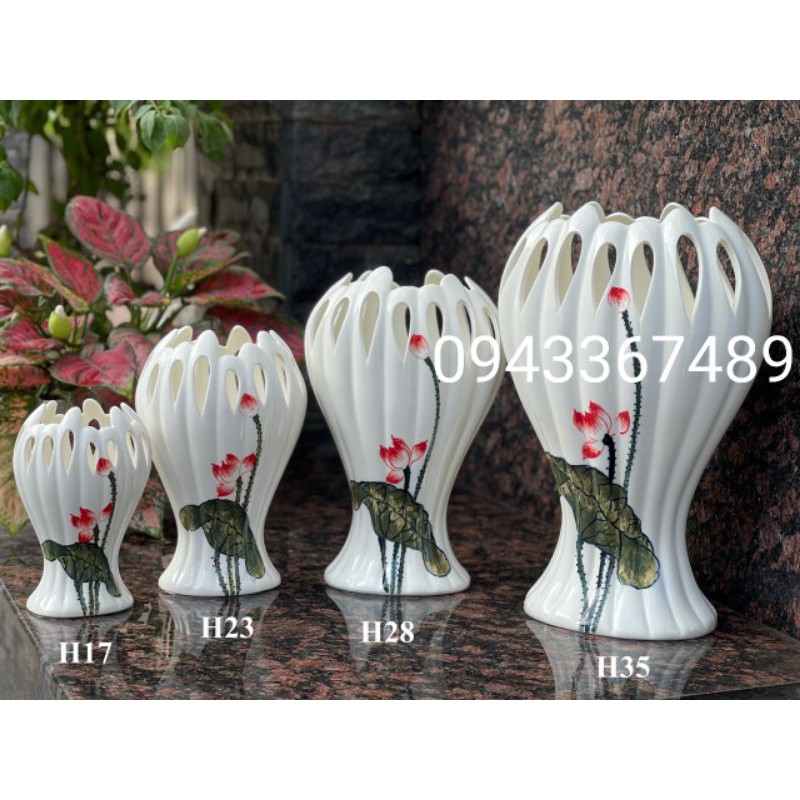 Lọ hoa bàn tay phật cao .17cm,23cm.Hàng sứ Bát Tràng