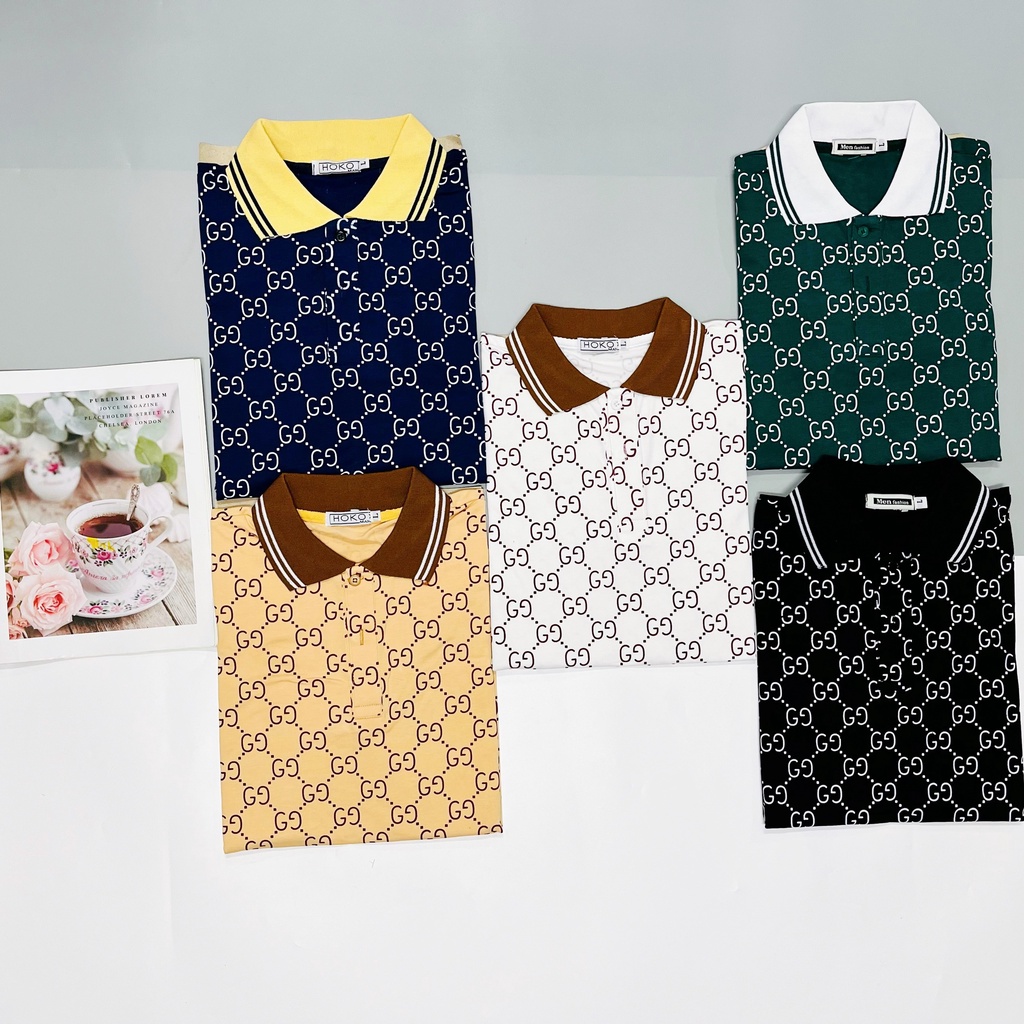 Áo POLO Nam Hè Cổ Bẻ Phối chữ GD Thời Thượng Phong Cách Thoải Mái Lịch Sự Dạo Phố Mã GAREMSTORE