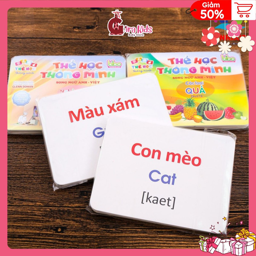 Thẻ học thông minh song ngữ 💖 FREESHIP Từ 250K 💖 Thẻ Học Thông Minh Song Ngữ Anh-Việt