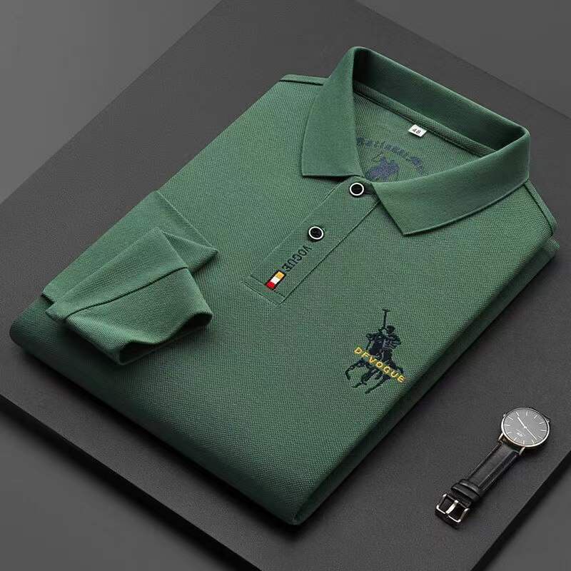 【Mới】 Áo polo Tay Dài Mùa Hè Bằng cotton Nguyên Chất Thêu logo Thương Hiệu Nước Ngoài Màu Trơn Kiểu Dáng Thể Thao Hàng Chính Hãng 4GLD Cho Nam