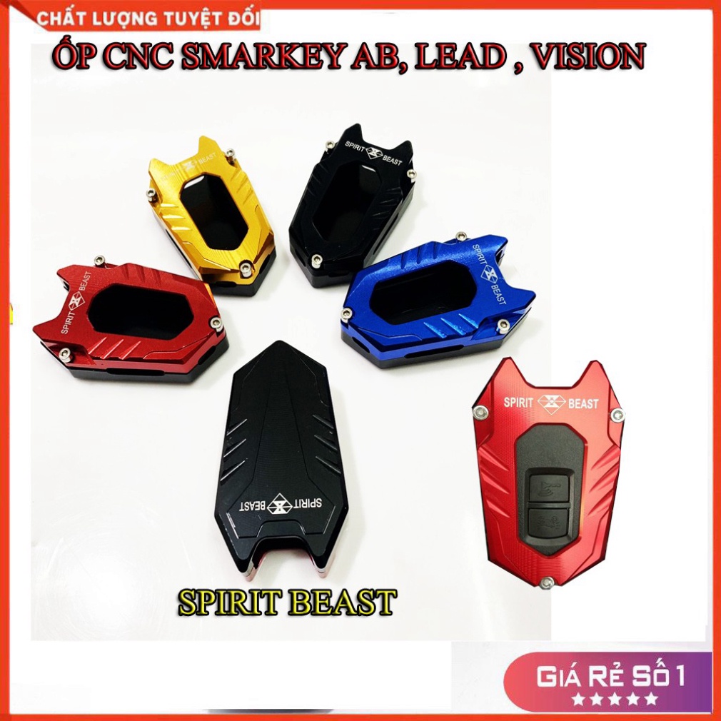 ỐP CNC SMARKEY CHO XE AB, LEAD, VISION ( SPIRIT BEAST LOẠI 2 NÚT )