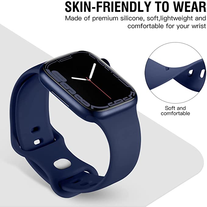 Dây Đeo Đồng Hồ Bằng Silicone Mềm Cho iWatch Ultra 8 7 6 5 4 3 49mm 45mm 41mm 44mm 40mm