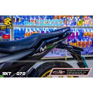 tem rời xe exciter 155 đen bạc movistar