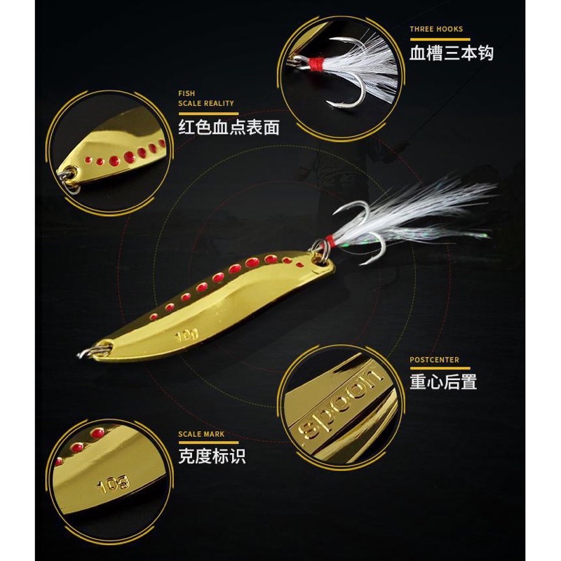 Mồi thìa lượn Spoon 10g chuyên câu lủe,câu suối,mương
