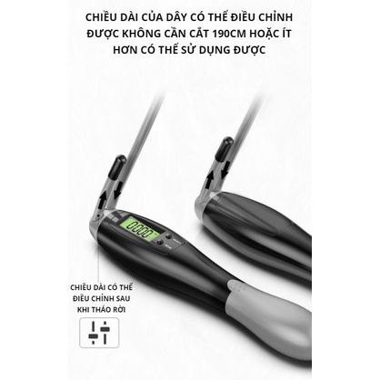 Dây Nhảy Lõi Thép Có Bộ Đếm Số Điện Tử Không Dây Hỗ Trợ Luyện Tập Giảm Cân - Bảo hành 6 tháng - gomhang.vn