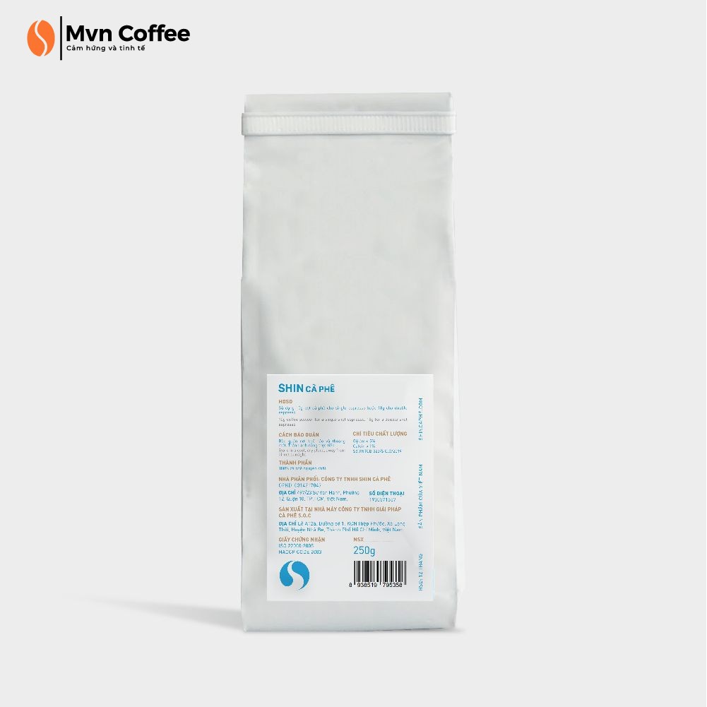 Cà Phê Đặc Sản Pha máy 250g Dạng Hạt Shin Cà Phê - Espresso Khe Sanh Blend - Mvn Coffee