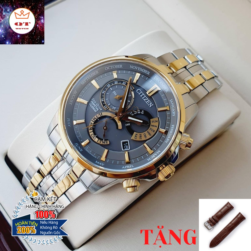 Đồng Hồ Nam CITIZEN Eco-drive BL8144-54H Chính Hãng Tặng Dây Da Cao Cấp