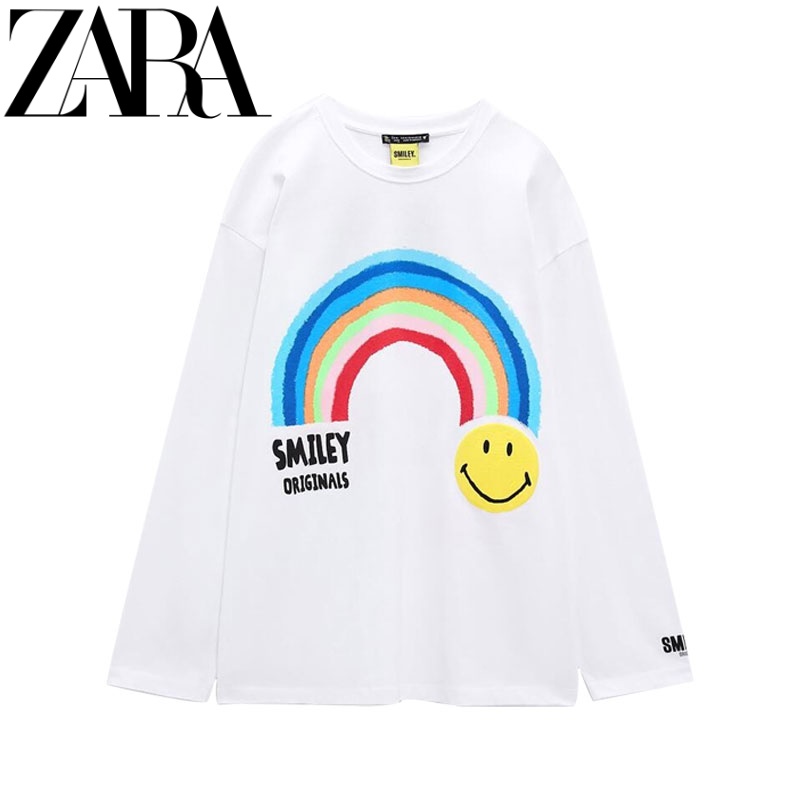 Zara Áo Thun Tay Dài In Họa Tiết Thời Trang Mùa Hè Cho Nữ 0085853