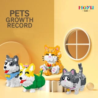 Đồ Chơi Lắp Ráp Hình Chó Corgi/Mèo/Cún Husky Hoạt Hình DIY Dành Cho Trẻ Em Tương thích với gạch